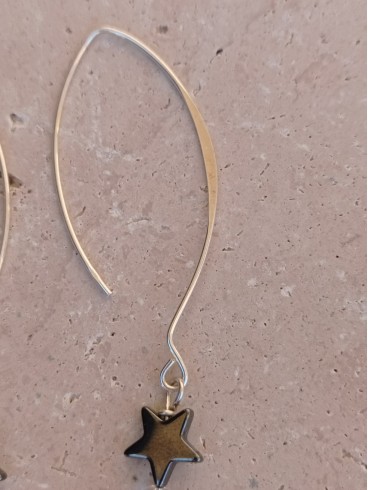 Boucle d'Oreilles Hématites étoilées...