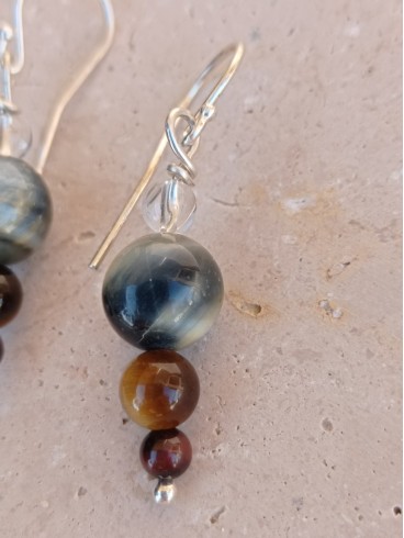 Boucles d'Oreilles Œil de Faucon, Œil...