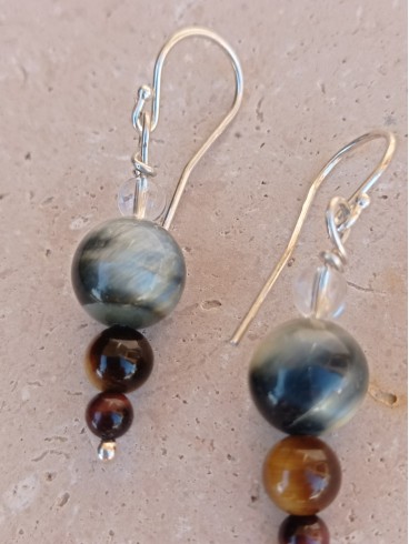 Boucles d'Oreilles Œil de Faucon, Œil...