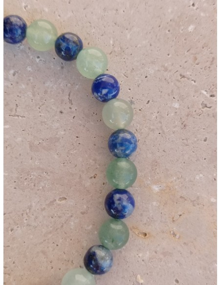 Bracelet Peau neuve - pierres naturelles Ambre, Aventurine, Lapis Lazuli - 6mm