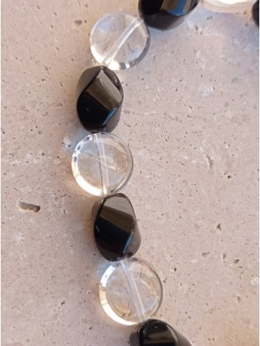 Bracelet Onyx noir torsadé - pierres...