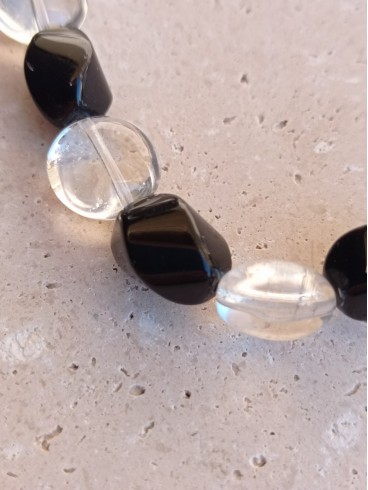 Bracelet Onyx noir torsadé - pierres...