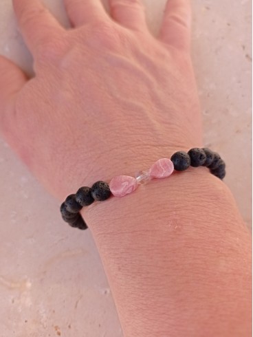 Bracelet Rhodochrosite noeud de...