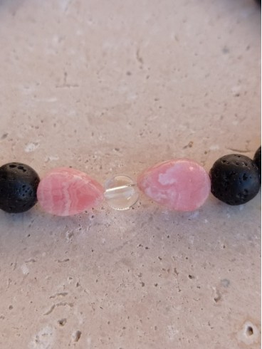 Bracelet Rhodochrosite noeud de...