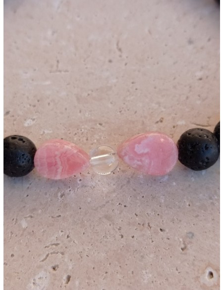 Bracelet Rhodochrosite noeud de papillon - pierres naturelles de 6mm