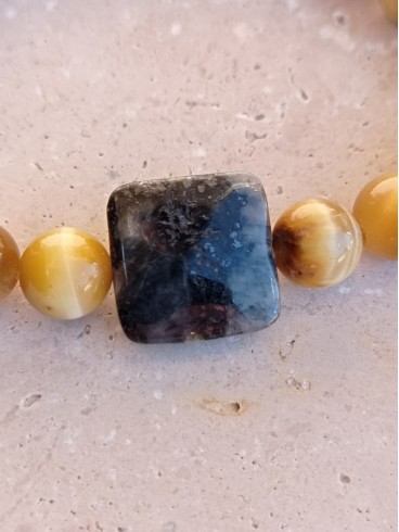 Bracelet Œil de Tigre blanc et...