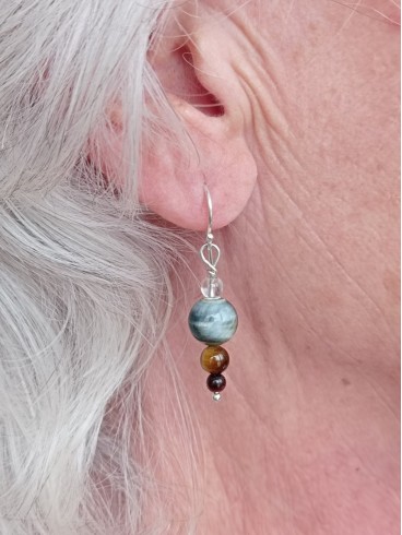 Boucles d'Oreilles Œil de Faucon, Œil...