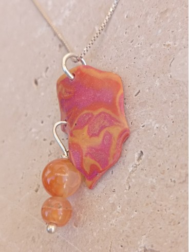 Collier Agate Peau de Serpent en...