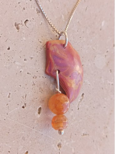 Collier Agate Peau de Serpent en...