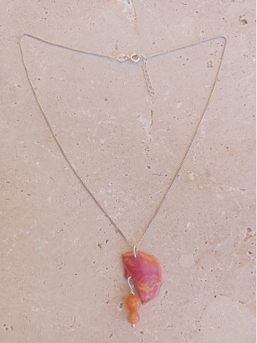 Collier Agate Peau de Serpent en...