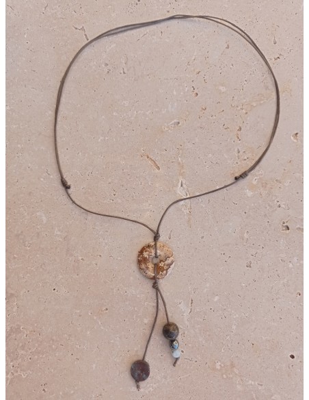 Collier Jaspe Paysage et Bronzite en pierres naturelles