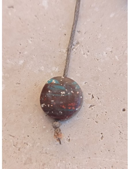 Collier Jaspe Paysage et Bronzite en pierres naturelles