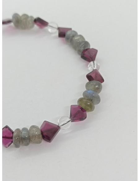 Bracelet de Labradorite et Grenat - Collection Câble et Chips
