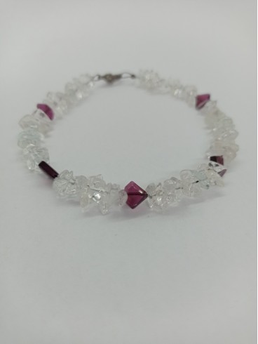 Bracelet Cristal de Roche et Grenat -...