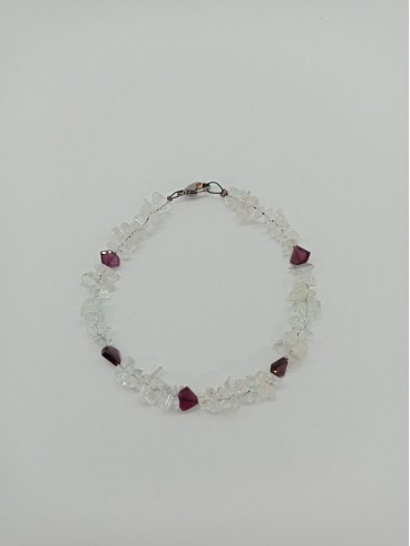 Bracelet Cristal de Roche et Grenat -...