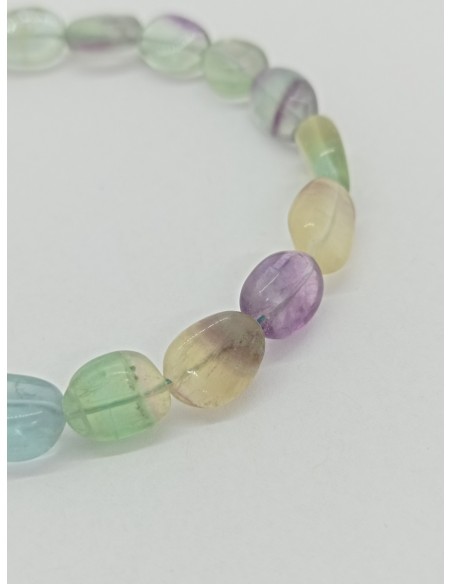 Bracelet Galets de Fluorites - Collection Câble et Chips