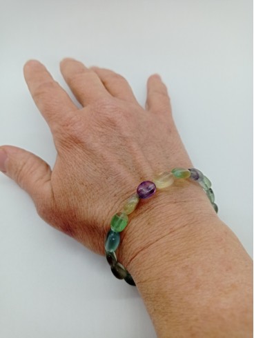 Bracelet Galets de Fluorites -...