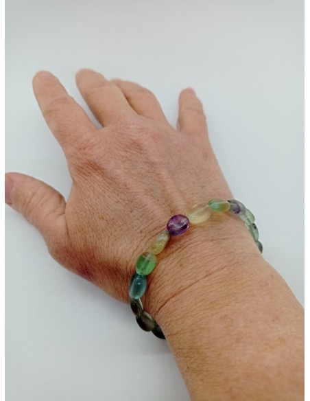 Bracelet Galets de Fluorites - Collection Câble et Chips