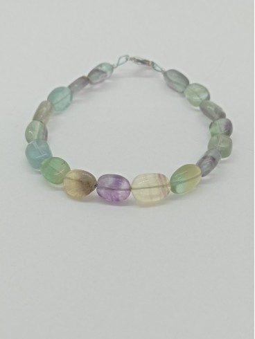 Bracelet Galets de Fluorites -...