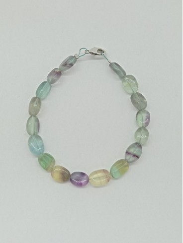 Bracelet Galets de Fluorites -...