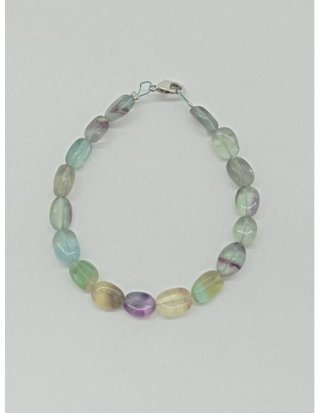 Bracelet Galets de Fluorites - Collection Câble et Chips