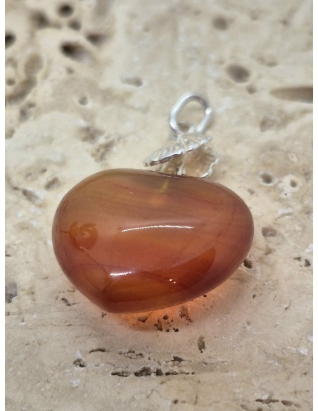 Pendentif Coquille St Jacques et son coeur - argent 925