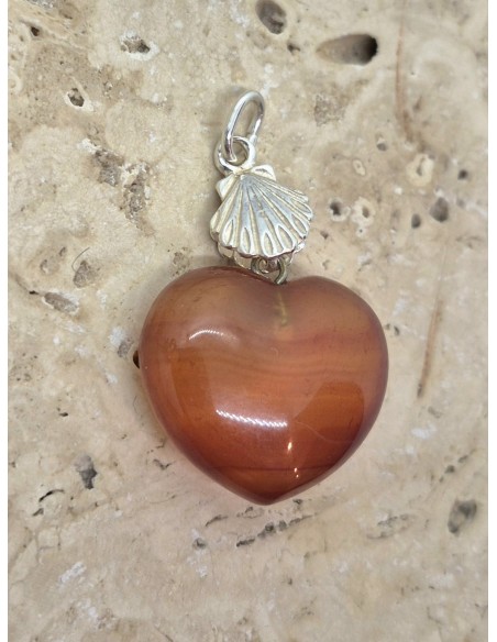 Pendentif Coquille St Jacques et son coeur - argent 925