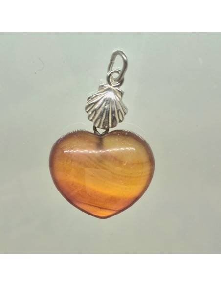 Pendentif Coquille St Jacques et son coeur - argent 925