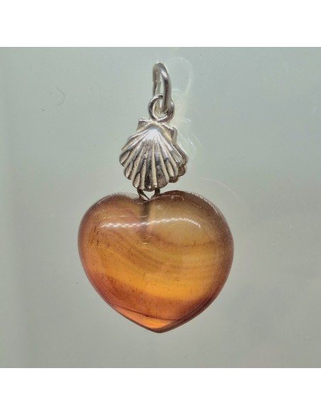 Pendentif Coquille St Jacques et son coeur - argent 925