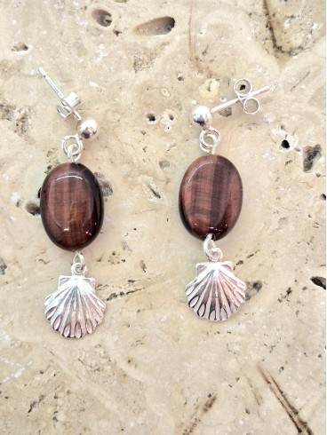 Boucles d'Oreilles Œil de Taureau et...