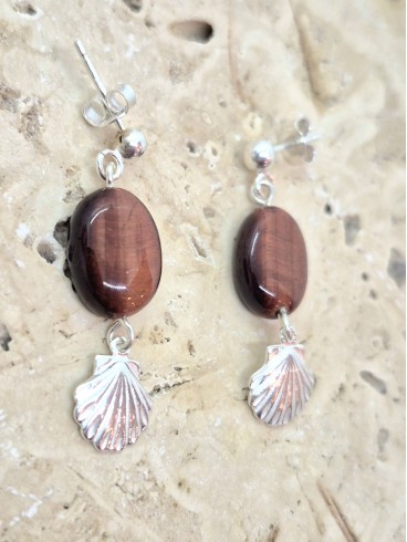 Boucles d'Oreilles Œil de Taureau et...