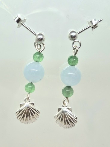 Boucles d'Oreilles Aigue marine...