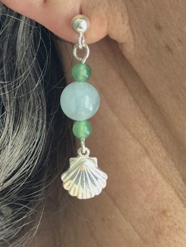 Boucles d'Oreilles Aigue marine...