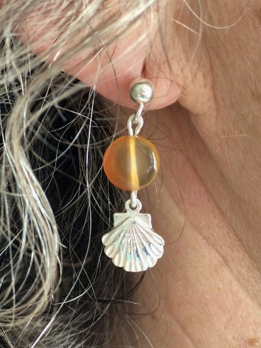 Boucles d'Oreilles en Cornaline et sa...