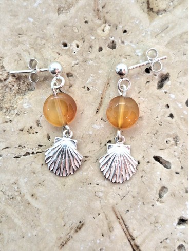 Boucles d'Oreilles en Cornaline et sa...