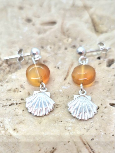 Boucles d'Oreilles en Cornaline et sa...