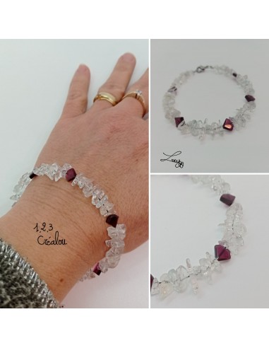 Bracelet Cristal de Roche et Grenat -...